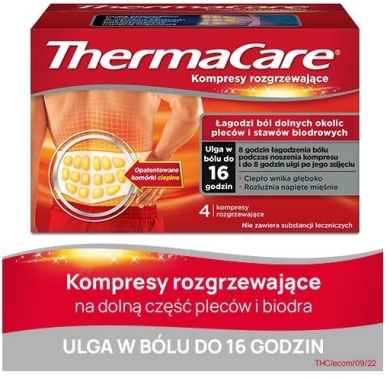Kompresy ThermaCare rozgrzewajace na plecy i biodra 4 sztuki