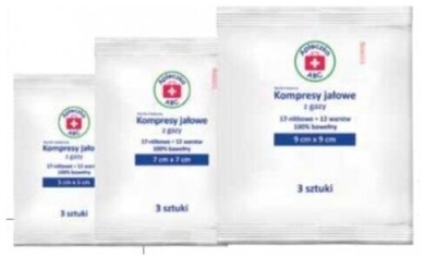 Kompresy gazowe jałowe 17 nitkowe 12 warstwowe 7 x 7 cm 3 sztuki