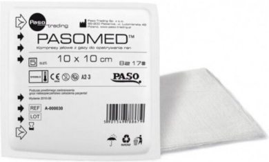 Kompresy jałowe PASOMED 17 nitek 8 warstw 10x10cm 5 sztuk