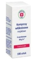 Kompresy włókninowe niejałowe ABC 30G 4war 5 cm x 5 cm 100 sztuk