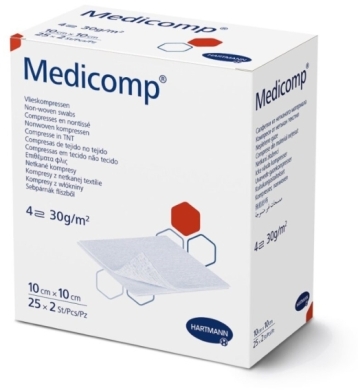 Kompresy z włókniny jałowe MEDICOMP 10 x 10 cm 50 sztuk