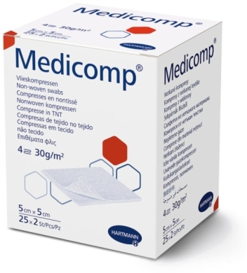 Kompresy z włókniny jałowe MEDICOMP 5 x 5 cm 50 sztuk