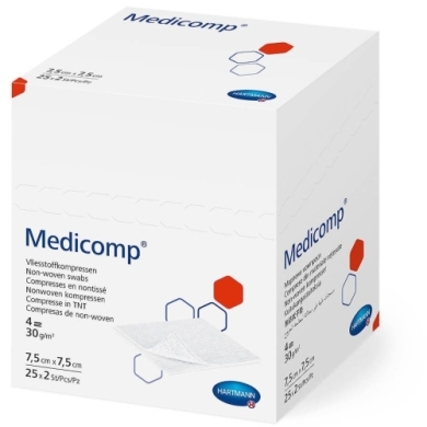 Kompresy z włókniny jałowe MEDICOMP 7,5 x 7,5 cm 50 sztuk