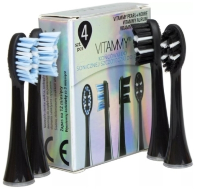 Końcówki do szczoteczki VITAMMY PEARL+ noir 4 sztuki