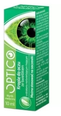 Krople do oczu ze świetlikiem Optico 10 ml