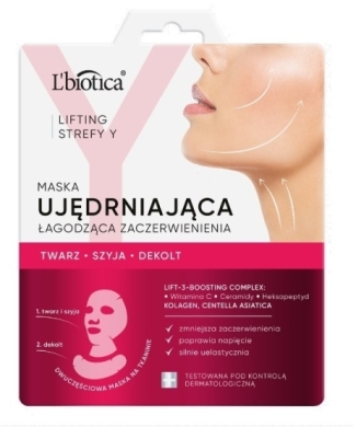 L'BIOTICA LIFTING STREFY Y Ujędrniająca Maska do twarzy łagodząca zaczerwienienia 1 sztuka