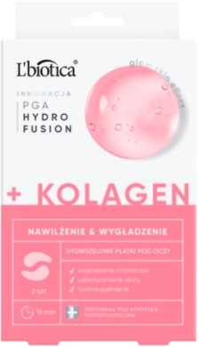 L'BIOTICA PHF + KOLAGEN Nawilżenie  & Wygładzenie Hydrożelowe Płatki pod oczy 2 sztuki
