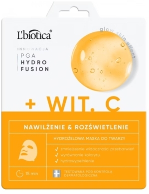 L'BIOTICA PHF + Witamina C Nawilżenie & Rozświetlenie Hydrożelowa Maska do twarzy 1 sztuka