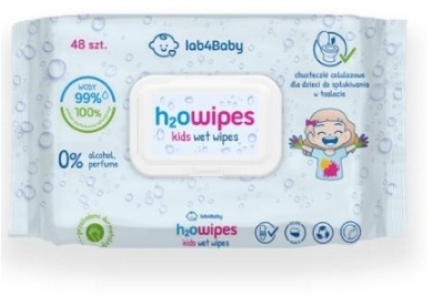 LAB4BABY H2O WIPES Kid wet wipes chusteczki 48 sztuk
