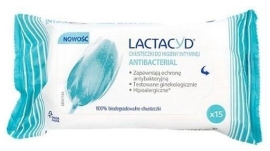 LACTACYD Antibacterial Chusteczki do higieny intymnej 15 sztuk