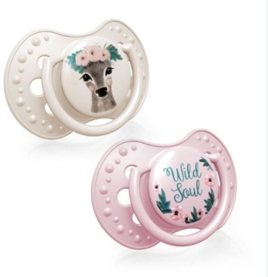 LOVI smoczek silikonowy dynamiczny 0-2 m Wild Soul Girl 2 sztuki 22/881