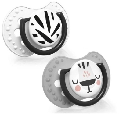 LOVI smoczek silikonowy dynamiczny 0-3 m Salt & Pepper 2 sztuki 22/877