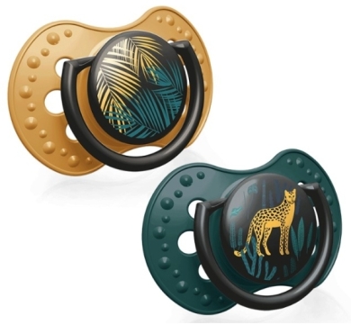 LOVI smoczek silikonowy dynamiczny 3-6 m Jungle Vibes Boy 2 sztuki 22/902