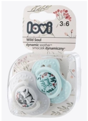 LOVI smoczek silikonowy dynamiczny 3 - 6 m Wild Soul Boy 22/883 2 sztuki