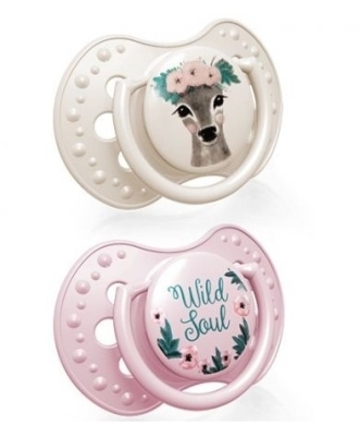 LOVI smoczek silikonowy dynamiczny 3-6 m Wild Soul Girl 2 sztuki 22/883