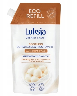 LUKSJA łagodzące mydło w płynie BAWEŁNA PROWITAMINA B5 400 ml