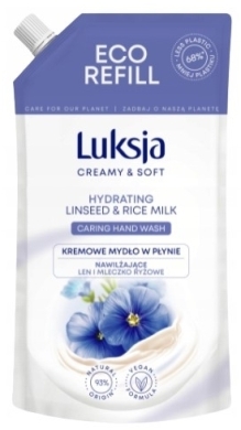 LUKSJA nawilżające mydło w płynie LEN MLECZKO RYŻOWE 400 ml