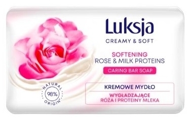 LUKSJA wygładzające mydło w kostce RÓŻA PROTEINY 90 g