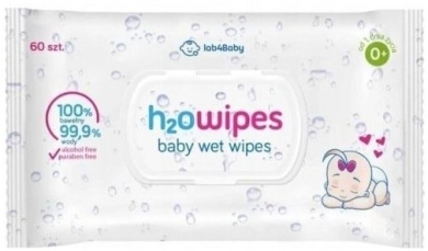 Lab4Baby H2Owipes Chusteczki Nasączane Wodą 60 szt.