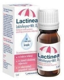 Lactinea Laktoferyna + Witamina D3 krople 5 ml