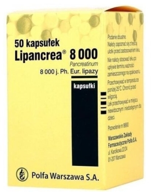 Lipancrea 8000 j. Ph. Eur. 50 kapsułek