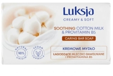 Luksja Kremowe mydło Łagodzące Mleczko Bawełniane i Prowitamina B5 90 g