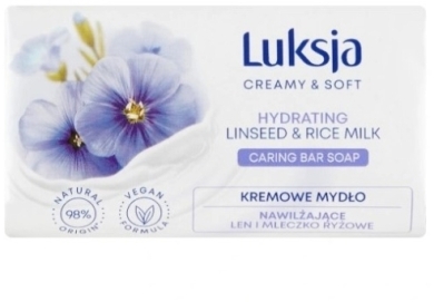 Luksja Nawilżające Mydło kostce Len & Mleczko Ryżowe 90g