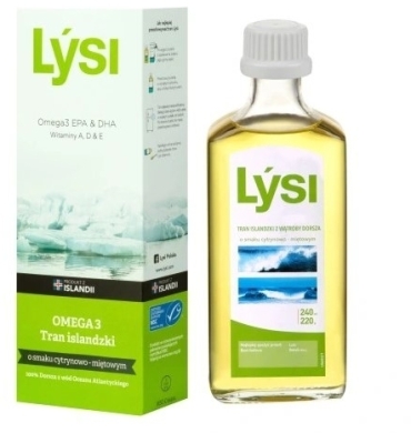 Lysi Tran islandzki cytrynowo-miętowy 240ml