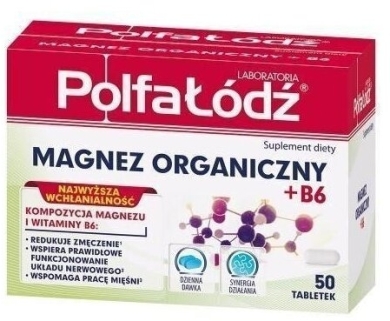MAGNEZ ORGANICZNY+B6 50 tabletek