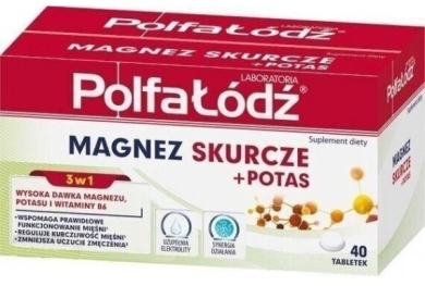 MAGNEZ SKURCZE+POTAS 40 tab. Polfa Łódź
