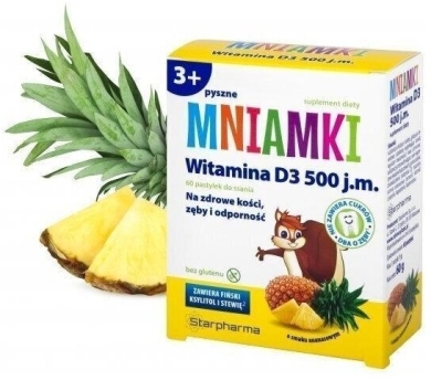 MNIAMKI Witamina D 500 IU 60 pastylek