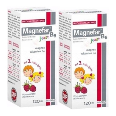 Magnefar B6 Junior płyn 120 ml Wielopak x2