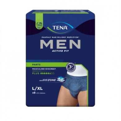 Majtki chłonne TENA Men Pants Plus Blue L/XL 8 sztuk