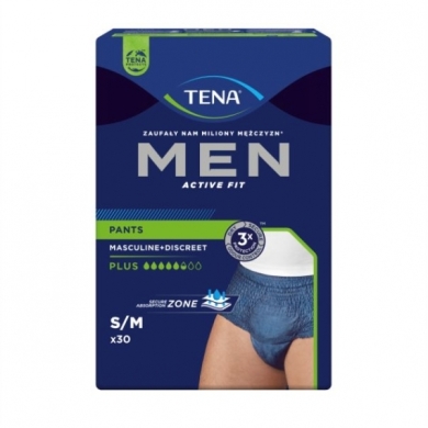 Majtki chłonne TENA Men Pants Plus Blue S/M 30 sztuk