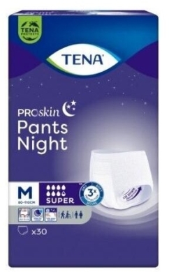 Majtki chłonne TENA Pants ProSkin Super Night M 30 sztuk