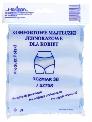 Majtki komfortowe jednorazowe higieniczne rozmiar 38 7 sztuk