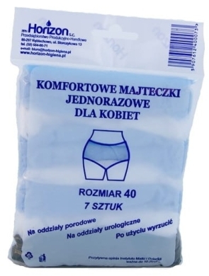 Majtki komfortowe jednorazowe higieniczne rozmiar 40 7 sztuk
