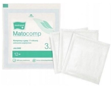 Matocomp Kompres z Gazy Jałowej 17 nitkowej 12 warstw 9x9cm 3 szt.