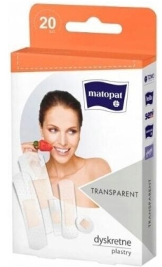 Matopat Transparent Plastry z Opatrunkiem 20 szt.