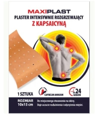 MaxiPlast plaster intensywnie rozgrzewający z kapsaicyną 10 cm x 15 cm 1 sztuka