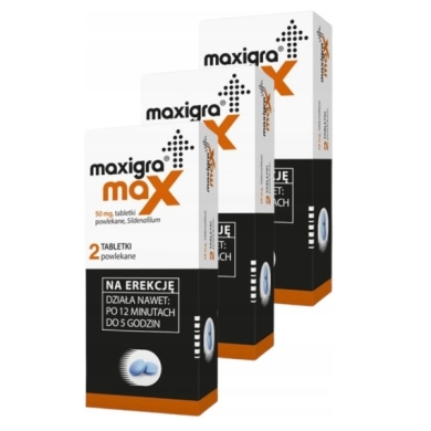 Maxigra Max 50 mg 2 tabletki Wielopak x3