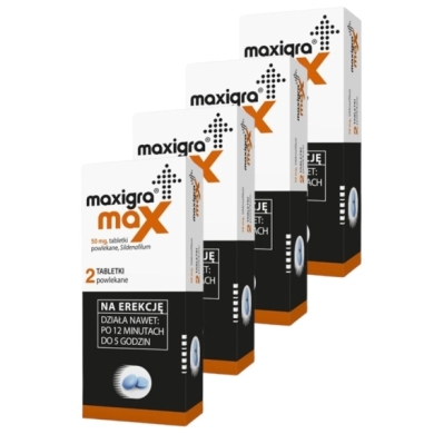 Maxigra Max 50 mg 2 tabletki Wielopak x4