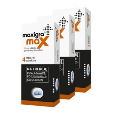 Maxigra Max 50 mg 4 tabletki Wielopak x3