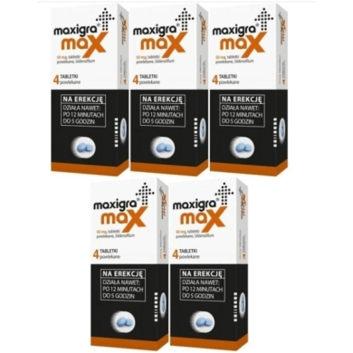 Maxigra Max 50 mg 4 tabletki Wielopak x5