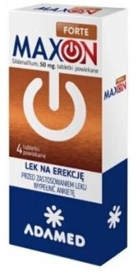Maxon Forte (Sildenafil 50 mg) 4 tabletki