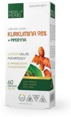 Medica Herbs Kurkumina 98% + Piperyna 60 kapsułek
