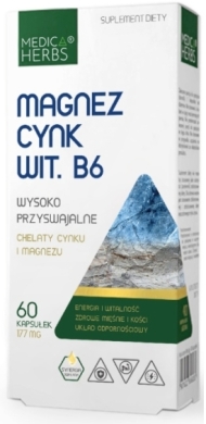 Medica Herbs Magnez, Cynk, Witamina B6 60 kapsułek