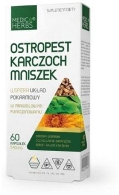 Medica Herbs Ostropest, Karczoch, Mniszek 60 kapsułek