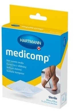 Medicomp Kompresy z włókniny 7,5 x 7,5cm 10 sztuk