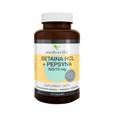 Medverita Betaina HCL + Pepsyna 120 kapsułek